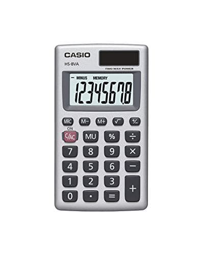 Image of Casio HS-8VA-WK-UP 8-Digit Pocket Calculator, Silver