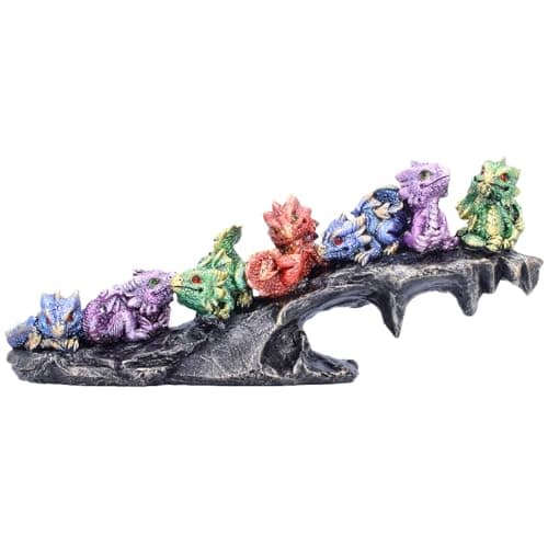 Image of Nemesis Now Hatchling Haven – 11 cm Baby Dragons Figurine on Rocky Base, Hand‑Painted Resin Fantasy Display Piece, Colourful Dragon Collectible With Gift Box