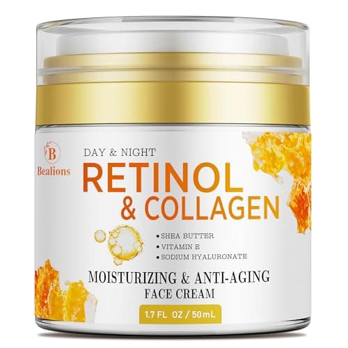 Image of Retinol Cream Anti Aging for Face: Wrinkle Cream for Face Neck with Collagen & Hyaluronic Acid - Reduces Wrinkles Fine Lines, Lifting Facial Skin for Women, Day & Night Care (50 ml)
