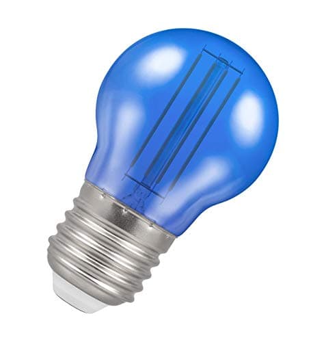 Image of Crompton Lamps Blue LED Golfball Light Bulb 4.5W E27 Harlequin | IP65 Outdoor Lights LED Bulbs | Energy-Saving Replacement for 25W Bulbs | 15,000 Hours Life | for Festoon Lights Outdoor