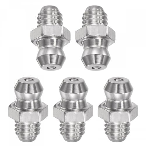 Image of TA-VIGOR 5Pcs Straight Grease Nipples Fitting, M6 x 1mm Metric Thread 304 Stainless Steel Hydraulic Grease Fitting Accessories for Automotive, Agricultural & Industrial Machinery