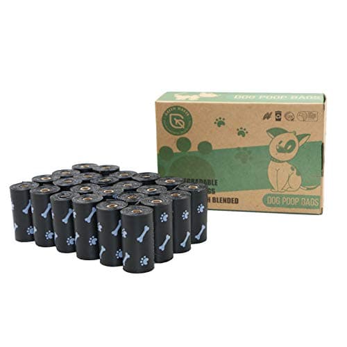 Image of Green Maker Biodegradable 30% Thicker Dog Poop Bags 360 Dog Waste Bags Extra Thick Strong Made from Corn Starch Plants Based (Black)