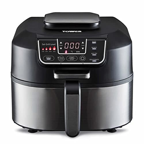 Image of Tower T17086 Vortx 5 in 1 Air Fryer and Grill with Crisper, 5.6L, Black