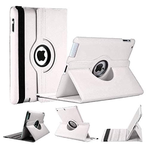Image of World Biz Rotating Case for iPad 2/3/4 (Old Model) 9.7'' - 360° Rotation Shockproof PU Leather Book Flip Folio Protection Cover With Auto Sleep/Wake (White)