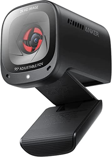 Image of Anker PowerConf C200 2K USB Webcam, Webcam for Laptops, Noise Cancelling Microphones and AI Stereo Microphones, Adjustable Viewing Angle, Light Correction, Built-in Camera Cover