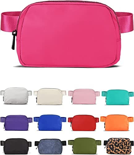 Image of YOSHUYUKI Unisex Belt Bag with Adjustable Strap Waterproof Sherpa Small Fanny Pack Crossbody Bag for Workout Running Travelling Hiking, Rare Sonic Pink, S, 1l