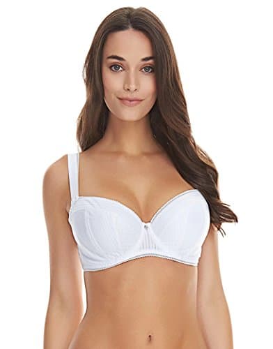Image of Freya Women's Offbeat Underwire Side Support Bra Full Coverage, Opaque, White, 34DD