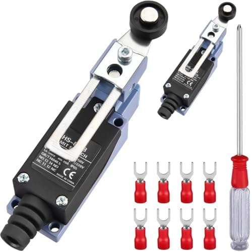 Image of DAOKAI Limit Switch HS-8104(ME-8108) Adjustable Roller Lever Arm 1NC+1NO 10A SPDT Momentary Industrial Limit Switch High Precision for CNC Mill Plasma-2PCS