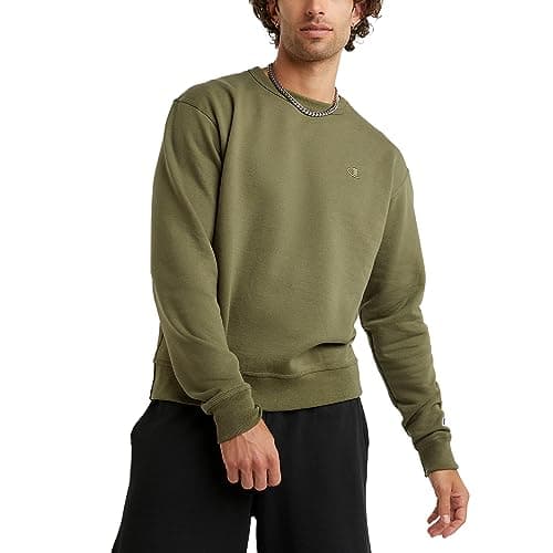 Image of Champion Men's Powerblend Sweatshirt, Cargo Olive - Champion C, L UK