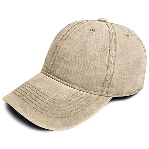 Image of TOSKATOK® Mens Boys Cotton Classic Adjustable Stonewash Peaked Baseball Cap Hat