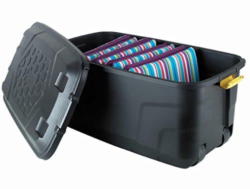 Image of The Buffalo Box - Extra Long Wheeled 145 Litre Plastic Mobile Storage Trunk, Toy Box, Garden, Tool Box