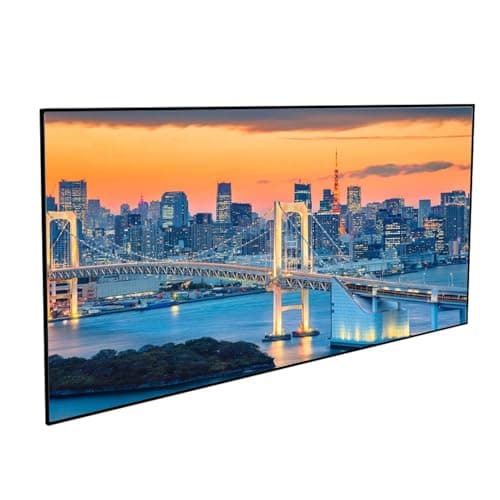 Image of 60-92 inch Projector Screen Fixed Frame, 16:9 Format 4K HD Grey Wall Mount Projector Movie Screen with Aluminum Frame for Indoor Home Movie Theater Cinema(92in)