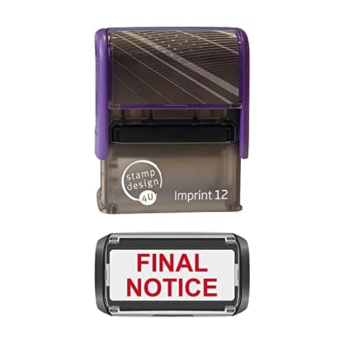 Image of Accounts Self Inking Rubber Stamp Red Ink - Imprint 12 48mm x 18mm - Final Notice