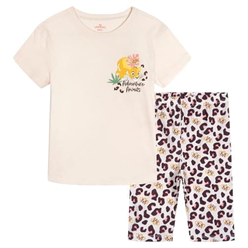 Image of Disney Big Kid Bike T-Shirts and Shorts Set (12 Months-14-16), Cream Beige, Simba / Mufasa, 2 Anos
