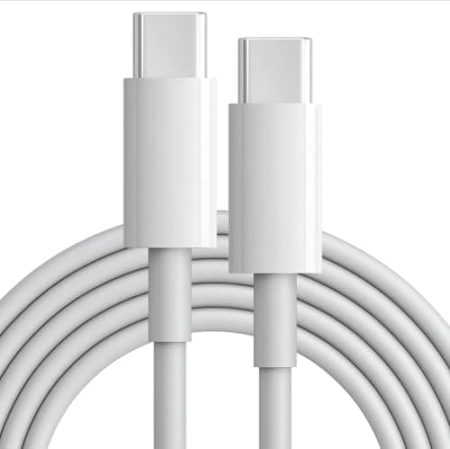 Image of USB Type-C to USB-C Cable 2M, 66W Fast Charging Cable, 5A Power Delivery, For iPhone 16, 15 Samsung S24 S23, Huawei, Sony Xperia, LG, Xiaomi. (White, Pack oF 6.6 FT)