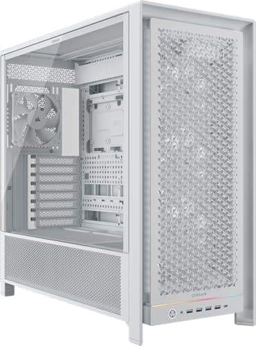 Image of CORSAIR FRAME 5000D RS Modular High Airflow Mid-Tower PC Case – 4x Pre-Installed RS Fans, InfiniRail™ Fan Mounting System, GPU Anti-Sag, ASUS BTF, MSI Project Zero, Gigabyte Project Stealth – White