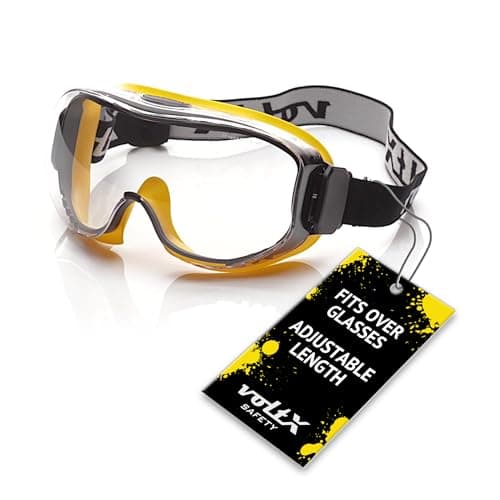 Image of voltX DEFENDER ULTRA indirect ventilated Safety Goggles, CLEAR lens with snug fitting seal and buckle adjustable headband, CE EN166BT, EN170 Certified, Anti fog & Anti Scratch coated UV400 lens.