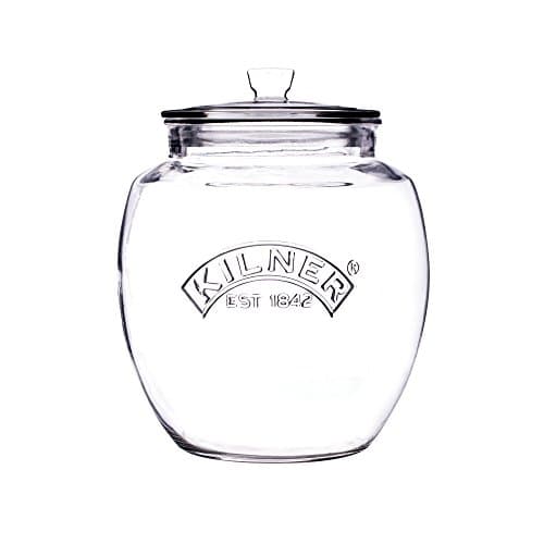 Image of Kilner Universal Jar Push-Top Lid 2 Litre Glass Food Container with Silicone Seal Kitchen Pantry Storage for Dry Food Biscuits Sweets and Treats