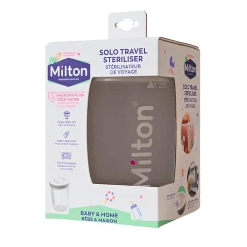 Image of Milton Solo Travel Steriliser, 2 in 1 Microwave and Cold Water 24 hour Sterilisation, Fits in all Microwaves, Ideal for Travel and On the Go, BPA Free