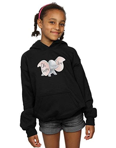 Image of Disney Girls Dumbo Happy Day Hoodie Black 9-11 Years