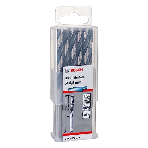 Image of Bosch Accessories 10-piece PointTeQ HSS Twist Drill Bit (for Metal, 6.8 x 69 x 109 mm, Drill Driver Accessories)
