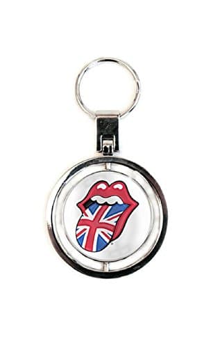Image of Rolling Stones - UK And US Tongue Logo Spinner Keyring