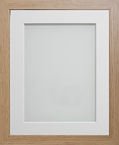 Image of Frame Company Allington Range Beech Picture Photo Frame with White Mount Mount, 14x11 for pic size A4 * Choice of Sizes* Fitted with Glass