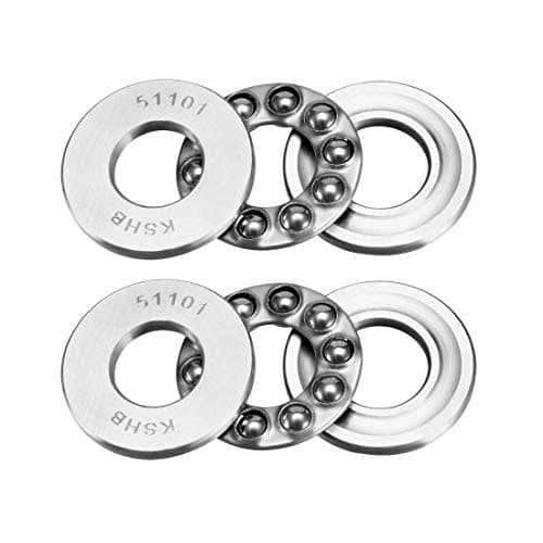 Image of sourcing map 51101 Thrust Ball Bearings 12mm x 26mm x 9mm Chrome Steel ABEC3 Single Row Roller 2pcs