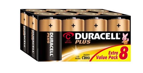 Image of Duracell Plus Batteries C 8 Pack