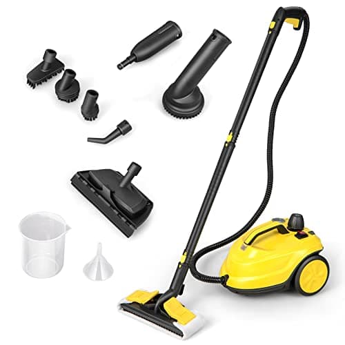 Image of COSTWAY Steam Cleaner, 2000W 1.8L Multipurpose Steam Mop with 13/15 Accessories, Portable Household Steamer Cleaning for Floors, Windows, Carpet, Autos and More (Yellow)