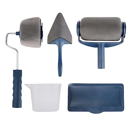 Image of 9pcs/Set Professional Paint Roller Set, Yeelua Non Drip Painting Roller and Trays Sets for Walls and Ceilings, Decking Paint Brush Long Handle, Pro Clean Cut Paint Edger, Paint Runner Pro Brush Kit
