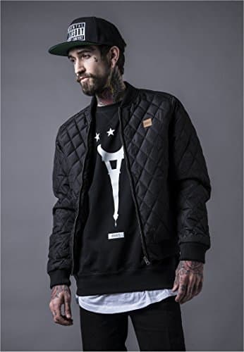 Image of Urban Classics Men's Diamond Quilt Nylon Jacket, Black (Black 7), M