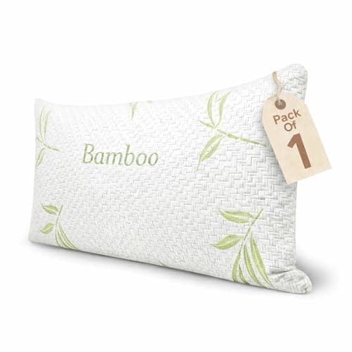 Image of EDS Bamboo Memory Foam Pillow Pack of 1 Neck pillow & Shoulder Support Sleeping Comfortable Bed Pillows with Removable Covers Breathable & Machine Washable for Side Back & Front Sleepers (Pack of 1)