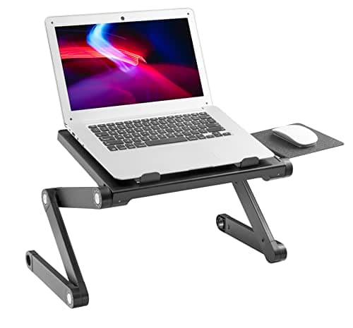 Image of ProperAV Laptop Stand for Bed Sofa Desk with Adjustable Extendable Legs & Mouse Pad