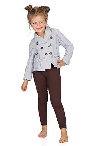 Image of FUTURO FASHION Girls Children Full Length Plain Cotton Leggings Cycling Casual Wear Infant Trousers Leggings Solid Tights Pants for Kids 9 Years Brown Child
