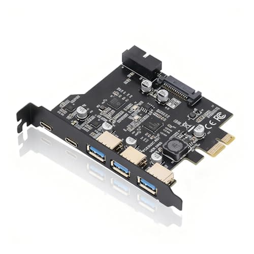 Image of PCIe to USB 3.2 Gen 1 Card with 10 Gbps Bandwidth, 3 USB Type-A and 2 Type-C Ports, PCIe Expansion Card for Desktop PC