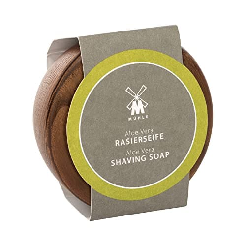 Image of MÜHLE Shaving Soap Set - wooden bowl with shaving soap - aloe vera for sensitive skin - vegan, gentle & nourishing - 65g