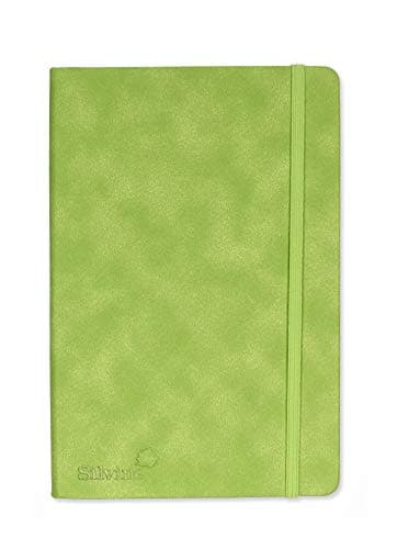 Image of Silvine A5 Executive Soft Feel Notebook Green. 160 Pages (80 Sheets) Ruled 7mm feint. Ref 197G (148 x 212mm)