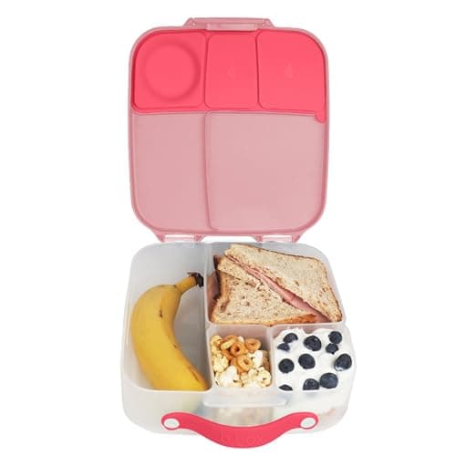 Image of b.box Lunchbox | Large Bento Box with 4 Compartments (2 Leakproof), Removable Divider, Gel Cold Pack | Ideal for School | from 3+ | 2L Capacity