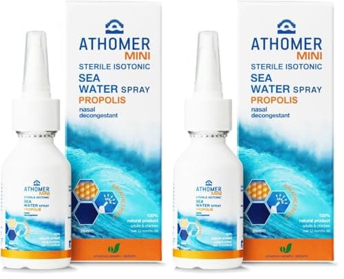 Image of All Natural Seawater Nasal Spray with Propolis – for Colds, Blocked Nose & Hayfever, Heals Minor Nasal Injuries. Non Allergic, Suitable for Adults, Pregnant Women and Children 1yr+ (35ml) (Pack of 2)
