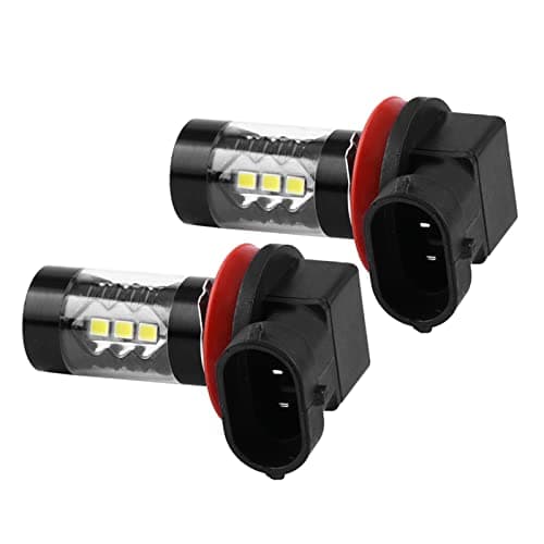 Image of Tiiyee H8 H11 LED Fog Light Bulbs, 6000K White 80W 850LM Super Bright Plug and Play Aluminum Housing 50000h Lifespan, 12-24V Front Fog Tail Light Bulbs Replacement for Car SUV Truck Van Off-Road Parts
