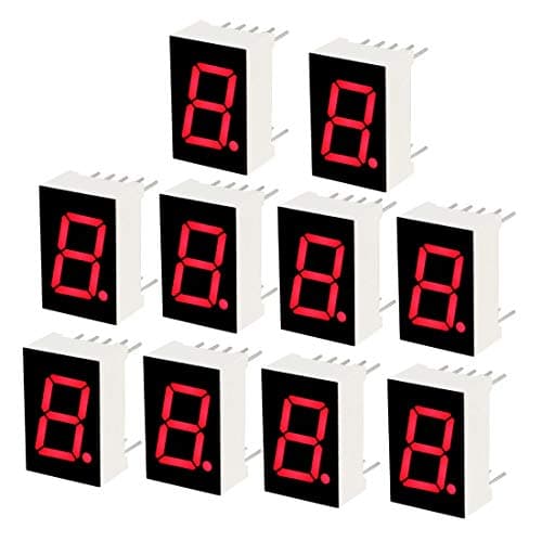 Image of sourcing map Common Anode 10 Pin 1 Bit 7 Segment 0.75 x 0.5 x 0.31 Inch 0.5" Red LED Display Digital Tube 10pcs