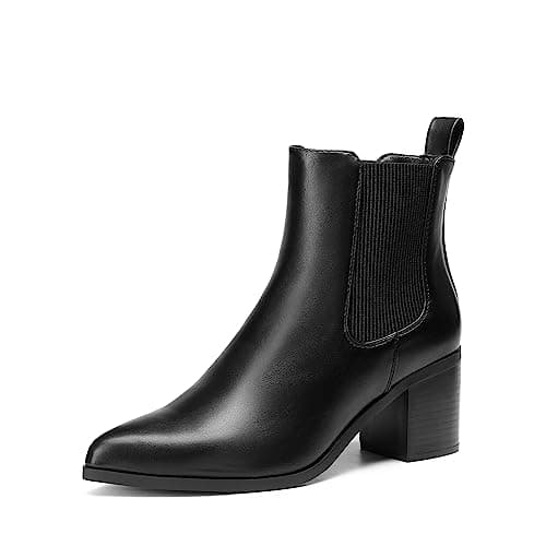 Image of DREAM PAIRS Women's Boots Chunky Heel Ankle Booties Shoes SDAB2314W,Size 5.5,Black-Pu,SDAB2314W
