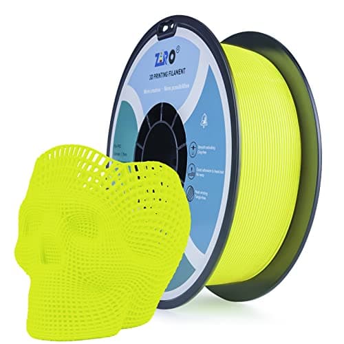 Image of ZIRO PLA Filament 1.75mm, 3D Printer Filament PLA Fluorescence Series 1.75 1kg (2.2lbs), Dimensional Accuracy +/- 0.03mm, Fluo Yellow