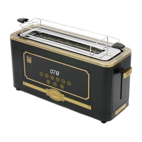Image of Kaiser Empire Vintage Retro Electric 2 Slice Toaster, Retro Design, Extra Wide Slots, Defrost Option, Adjustable browning with countdown timer, Warming Rack Included (Anthracite Black)