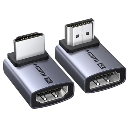 Image of UGREEN HDMI 2.1 Adapter Angled 8K@60Hz 4K@240/144/120Hz 90 & 270 Degree Male to Female Connector 48Gbps Ultra High Speed,HDR,eARC,Dolby Atmos Vision,VRR Coupler for TV,Soundbar,Laptop,Monitor,PS5,Xbox