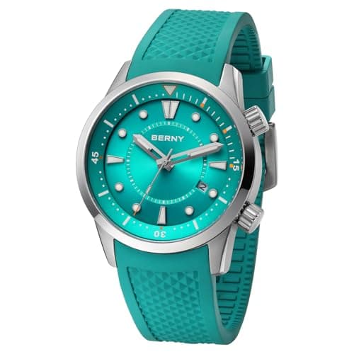 Image of BERNY Diving Watch for Men Automatic Mechanical Wristwatch with Screw-Down Crown 20ATM Waterproof