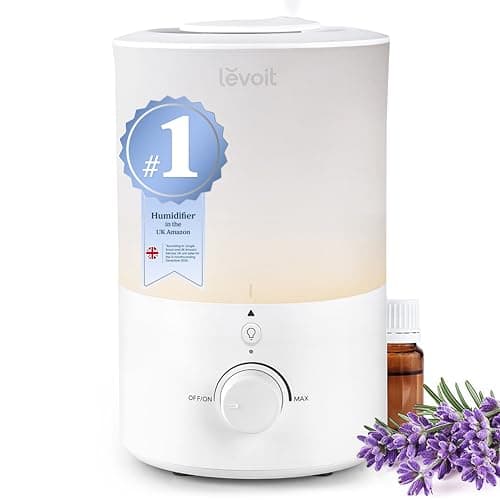 Image of Levoit Humidifier for Bedroom, Easy Top Fill, 3L Tank for Large Rooms, Gentle Night Light, Rapid Ultrasonic Cool Mist, Essential Oil Diffuser, Ideal for Home, Nursery, Plants