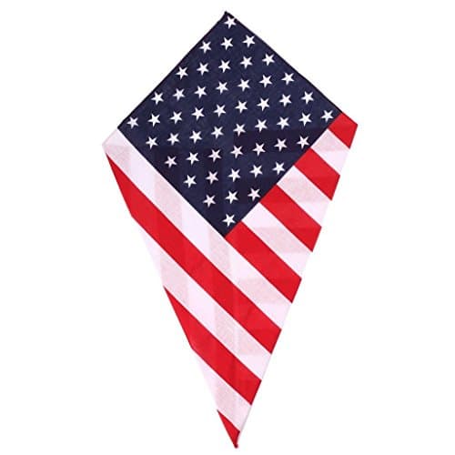 Image of USA Flag Stars and Stripes Flag Paisley Bandana Head Scarf Headbands Handkerchief Cowboy Cotton Bib Party Face Covering Headwear Mens Womens Unisex