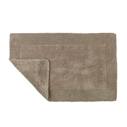 Image of Allure Heavyweight Reversible Bath Mat, 100% Cotton, Super soft, Washable, Large Size 53cm x 85cm (Mocha)